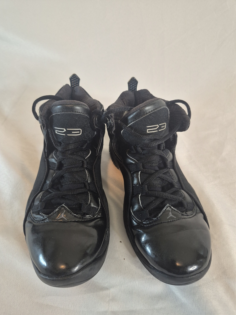 Jordan Olympians Black High-Top Patent Leather Basketball Shoes